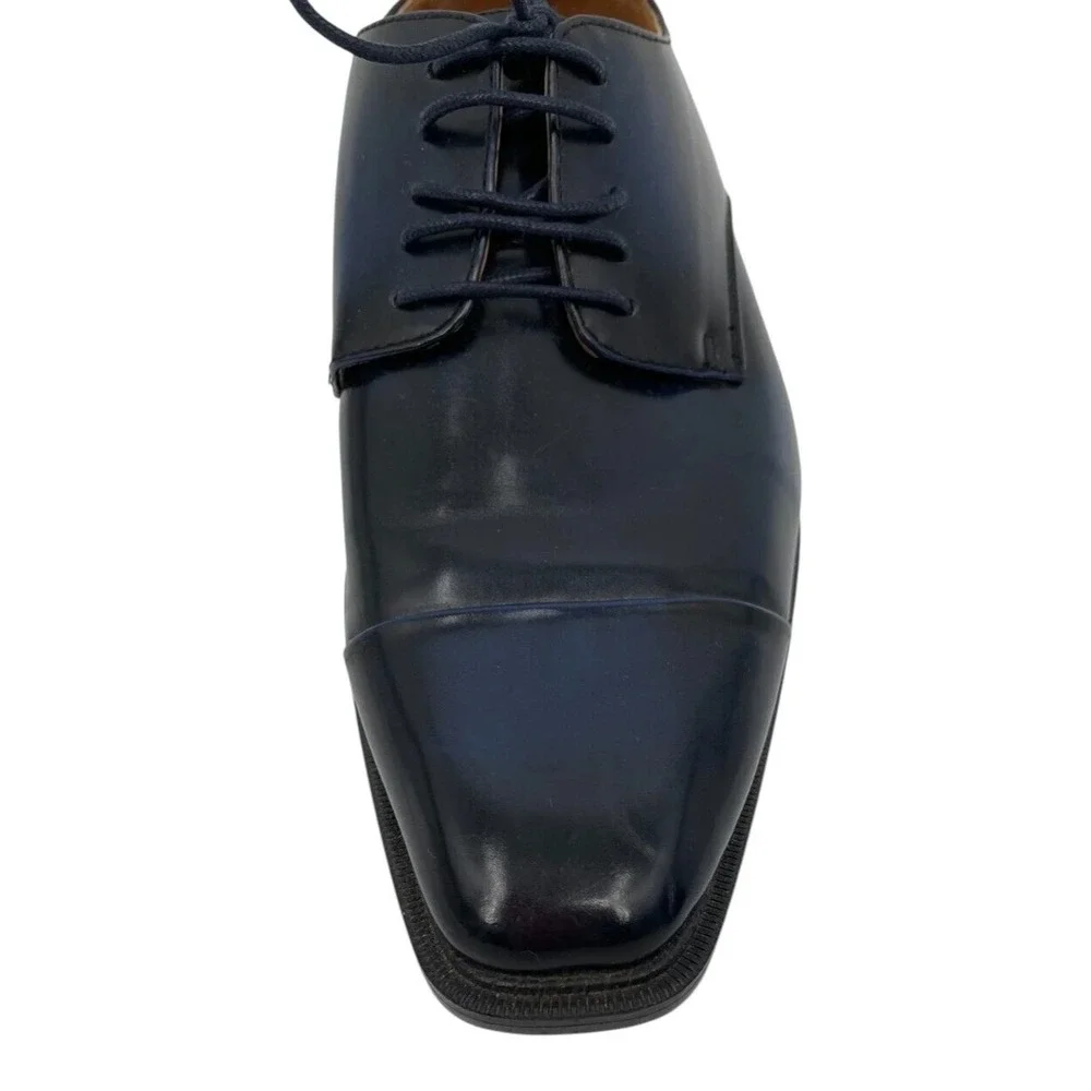 Antonio Mazzetti Troy Mens Lace Up Loafer Size 9M Navy Blue Black Two Tone Upper